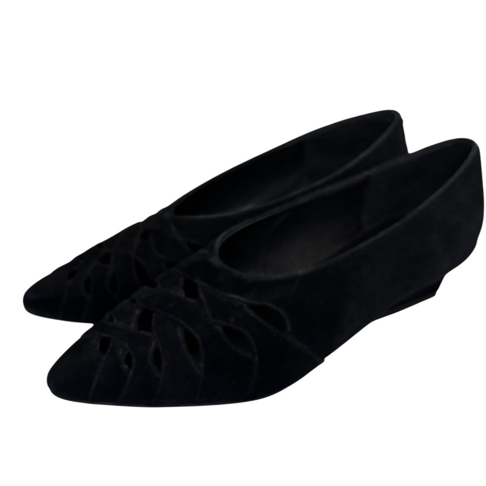 Jeffrey Campbell Ibiza Last Pumps Women 9 Black Suede Pointed Toe Low Block Heel